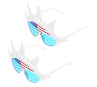 ADOCARN 2 Pcs Patriotic American Flag Sunglasses for Independence Day Fun Party Photo Booth Props Comfortable Fit for Adults and Easy to Carry Red White Holiday Accessories