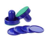 ADOCARN 2 Sets Air Hockey Pucks Handles Durable Wear Resistant Plastic Accessories for Table Games Includes Blue Balls for Air Hockey Tables