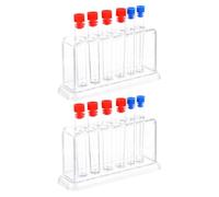 ADOCARN 2 Sets Plastic Clear Test Tubes with Rack Test Tube with Caps for Scientific Experiments Candy Beads Seed Storage Party Decorations