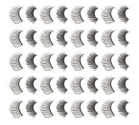 ADOCARN 20 Pairs Natural Makeup False Eyelashes Comfortable Texture and 3d Effect, Black Fiber Fake Eyelashes for Beautiful and Realistic Daily Wear