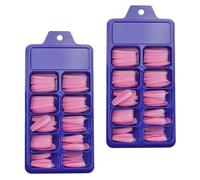ADOCARN 200pcs Pink Press on False Nails with Extra Long Ballerina Nail Tips Realistic Look Plastic Fake for Wedding and Valentine's Day Manicure Beauty Tools
