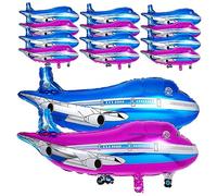 ADOCARN 20pcs Airplane Foil Balloons Easy to Inflate Lightweight Decorations for Birthday Parties Weddings Celebrations Safe Aluminum Material Aeroplane Theme Party Supplies