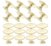 ADOCARN 24pcs Golden Cupcake Stand Serving Plate Display Stand Lightweight Pp Material Elegant Intricate Design Spacesaving Cake Display for Party Celebration Table