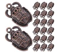 ADOCARN 25pcs Ancient Egypt Scarab Pendant Charms Set, Vintage Copper Egyptian Beetle Jewelry Accessories for DIY Bracelets, Necklaces, and Keychains Crafting