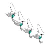 ADOCARN 2pairs Hummingbird Earrings Elegant Green Zircon Bird Studs Jewelry for Mom Daughter Women Unique Birthday Present with Lasting Shine and Sophisticated Style