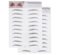 ADOCARN 2pcs 3d Imitation Eyebrow Transfer Stickers Human Hair-like Artificial Eyebrow Tool for Men and Women Black Stencils for Natural Shape and Easy Makeup Application