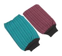 ADOCARN 2pcs Back Scrubbing Gloves Exfoliating Bath Towels Double-sided Scrubbing Gloves Family Use Random Color