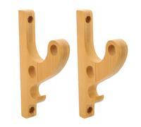 ADOCARN 2pcs Bamboo Wall Mounted Helmet Holder with Multilayer Hooks and Secure Key Slot, Modern Aesthetic Entryway Organizer for Hats, Keys, and Lightweight Gear with 5kg Load-Bearing