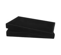 ADOCARN 2pcs Black Velvet Jewelry Drawer Organizer Inserts Modular Stackable Jewelry Storage Tray for Rings and Necklaces Elegant Shallow Compartment Tray for Bedroom Or Dresser Top