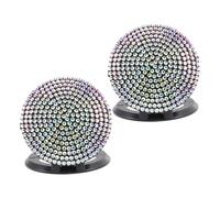 ADOCARN 2pcs Bling Car Engine Start Button Cover with Sparkling Rhinestones, Universal Fit Abs Push Start Button Protector for Car Decor and Auto Interior Decoration