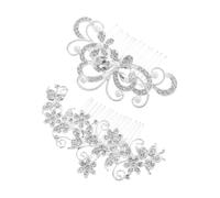 ADOCARN 2pcs Bridal Hair Combs with Rhinestones Imitation Pearls Elegant Wedding Accessories for Sparkling Brides Lightweight Hair for Special Occasions