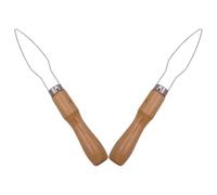 ADOCARN 2pcs Button Hook Tool with Wood Handle for Elderly and Disability Assistance Quick Button Attachment for Wedding Dress and Dressmaking Compact DIY Clothing Fastener Aid