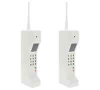 ADOCARN 2pcs Cell Phone Prop: Retro Brick Mobile Phone Ornament - 80s 90s Old Fashioned Vintage Cellphone Model for Halloween Home Office Party Decoration