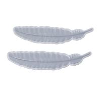 ADOCARN 2pcs DIY Bookmark Silicone Mold for Crystal Epoxy Casting, Flexible and Safe Silicone Material, for Jewelry Making and DIY Crafts, Classic White Plume Shape