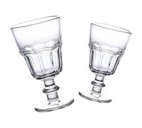 ADOCARN 2pcs Elegant European Style Glass Goblets 230ml Capacity Stable Bottom Decorative High Stem Design for Wine, Coffee, and Desserts