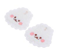 ADOCARN 2Pcs Embroidered Animal Felt Patches Self-Adhesive Stickers White Bear and Cloud Rabbit for Clothing Decoration and Family DIY Activities