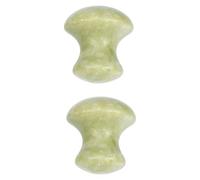 ADOCARN 2pcs Green Jade Mushroom-Shaped Gua Sha Massage Tool for Face and Neck Massage Natural Jade Material for Skin Relaxation and Anti-Aging Facial Care