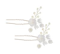 ADOCARN 2pcs Handmade Pearl Hair Pins for Bridal Updos Elegant Floral Hair Accessories Unique Flower Design for Women