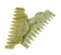 ADOCARN 2Pcs Jade Massage Combs for Head Massage with Tip, Natural Light Green Hairdressing Tools for Home Use, Hair Stylish Combs for Family and Friends