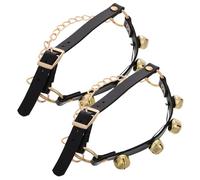 ADOCARN 2Pcs Large Jingle Bells with PU and Copper Material for Shoes and Boots, Suitable for Holiday Celebrations and Party Decorations