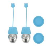 ADOCARN 2pcs Loose Leaf Tea Infusers with Stainless Steel Mesh and Blue Silicone Handle, Dishwasher Safe Tea Strainers for Brewing and Mixing Different Flavours, for Home and Kitchen Use