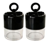 ADOCARN 2pcs Loose Powder Box Portable Makeup Powder Container Cotton Head for Face Puff and Body Dusting
