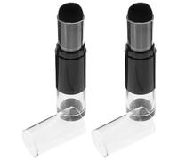 ADOCARN 2pcs Makeup Brushes Set with Refillable Powder Brush Plastic Material for Quick Touch-ups and Travel Featuring Controlled Release and Air Protection