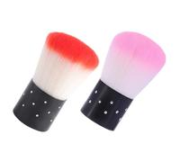 ADOCARN 2pcs Nail Cleaning Brush Nail Cleaning Tool Pe Material Red Pink Easy to Carry Soft Bristles Does Not Hurt Skin Portable for Manicure Use