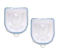ADOCARN 2pcs Nail Polish Removal Bowl Manicure Hand Bowl Groove Design Blue and White Pp Material Long Serving Time Simple Appearance for Home Use and DIY Manicure