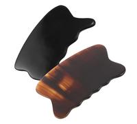 ADOCARN 2pcs Natural Ox Horn Gua Sha Board Scraping Plate for Body Massage for Neck Back Wrist Shoulders Hand Made Horn Guasha Tool