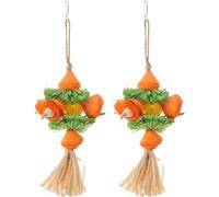 ADOCARN 2pcs Parrot Chewing And Climbing Toys: Bird Cage Accessory With Natural Materials - Pet Bird Toy Swing For Parakeets And Large Parrots