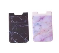 ADOCARN 2pcs Pink Marble Phone Card Holder Self Adhesive and Reusable Adhesive Tape Backing Cell Phone Wallet Stick on Cell Wallet for Everyday Use