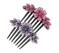 ADOCARN 2pcs Rhinestone Flower Hair Side Combs for Women Elegant Crystal Hair Clips Providing A Stunning Look and Sturdy Hold and Parties