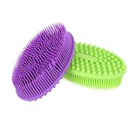 ADOCARN 2pcs Silicone Bathing Brush for Babies with Softer Bristles Head Brush Shampoo and Massage Function Simple Shape Sturdy Design for Gentle Bath