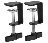 ADOCARN 2Pcs Table Cantilever Clamp with Rotatable Metal Retaining Clips for Secure Desktop Mounting of Microphone Stands and Articulating Arms