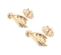 ADOCARN 2pcs Vintage Hand Shaped Flower Brooch Pin in Golden Copper with Secure Fit and Swappable Blooms, Elegant Floral Lapel Pin for Women and Men Suitable for Proms and Weddings