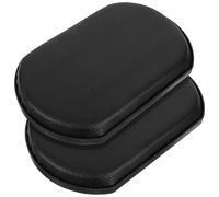 ADOCARN 2pcs Wheelchair Elevating Leg Rests with Black Leather Calf Pads, Stable Foot and Lower Leg Supports, Replacement Wheelchair Accessories for Mobility Aid