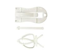 ADOCARN 2pcs White Plastic Bird Vegetable Clips Fixed Clamps for Bird Cage Easy to Install and Operate Multi-functional Cage Clips for Secure Feeding and Attachment