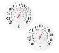 ADOCARN 2pcs Window Thermometer with Suction Cups for Dual Indoor-outdoor Use, Quick Installation, White Pvc and PC Material, Suitable for Garage and Greenhouse, Accurate Temperature