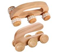 ADOCARN 2Pcs Wooden Foot Massage Rollers for Legs and Back, U-Shaped Arch Bridge Design, Stress Relief Roller Massager for Feet, Neck, Shoulder, and Waist Relaxation