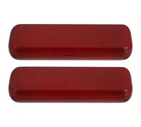 ADOCARN 2pcs Wooden Pen Storage Box with 2 Slot Dual Compartment for Desk and Commute, Featuring Quick Access Lid and Protective Design, Classic Red Lacquered Surface with Wood Grain,
