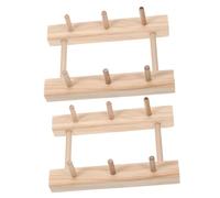 ADOCARN 2pcs Wooden Thread Spool Organizer Rack Sewing Thread Storage Holder Practical Embroidery Bobbin Stand for DIY Crafting and Quilting Enthusiasts