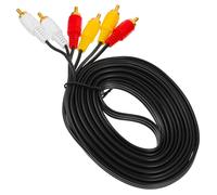 ADOCARN 3-meter Black Audio Auxiliary Cord for Dvd and Set-top Box with Three Pairs of Connectors, High Performance Pvc and Copper Stereo Cable for Stable Transmission