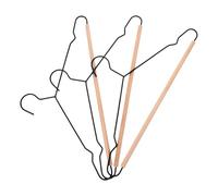 ADOCARN 3 Pcs Sewing Storage Hanger Craft Holder Hanger with Wood and Iron Material, Black Versatile Design and Simple Fashionable Style for Stores and Home Display