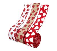 ADOCARN 3 Rolls Valentines Ribbon Set Valentines Day Ribbon Delicate Polyester Wire Material Strong Wear Resistance Wrapping Material Beautiful for Craft Works Valentine's Day Theme
