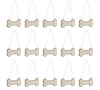 ADOCARN 30 Pieces Dog Bone Shaped Unfinished Wood Signs with 30 Pieces Hemp Rope, Double-Layer Wood Craft Slices for DIY Painting, Hanging Plaques Suitable for Arts, Crafts, and Home