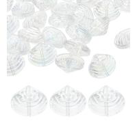 ADOCARN 30pcs Glass Seashell Charms, 14mm White Clam Shell Pendants for Crafting, Jewellery Making, Occasions
