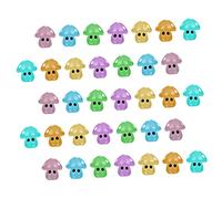 ADOCARN 35pcs Glow Dark Miniature Mushroom Figurines Resin Bonsai Decoration for Fairy Garden Tiny Simulation Mushrooms for Home Desk and Garden Decor