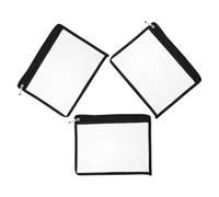 ADOCARN 3pcs Clear Zipper Bag:Transparent PVC Zipper File Folder Compact Pencil Case for Students for Organizing Documents and Accessories