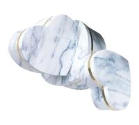 ADOCARN 3pcs Heart Shaped Box Marble Style Boxes Lids for Flower Arrangements Party Wedding Engagement Gifts